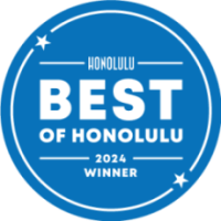 a blue and white sign