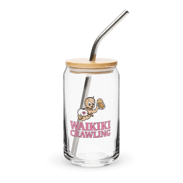 Waikiki Crawling – Can Glass with Lid & Straw